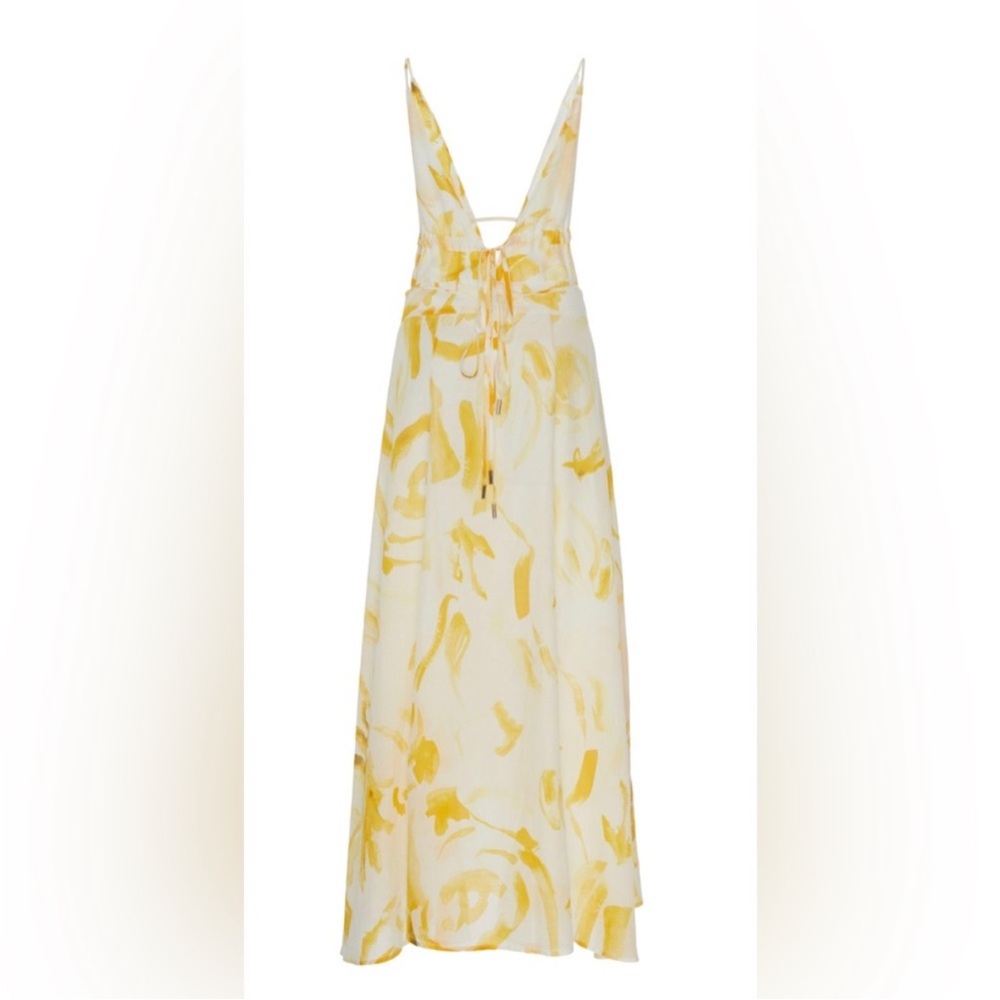 Cult Gaia Chelsea Plunge-Neck Midi Dress In White Silk - Picture 13 of 13